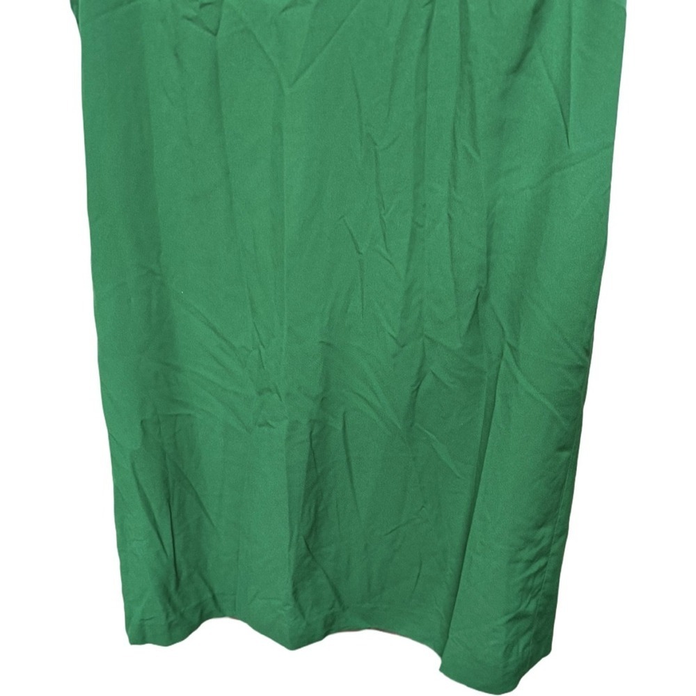 J. Crew Jade Green Split Neck Sleeveless Dress Prep Business Date Night Size 16 - Picture 3 of 6